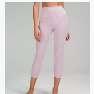 Lululemon align high rise crop with pockets 23” pink peony